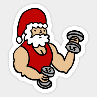 Sporty Santa Sticker